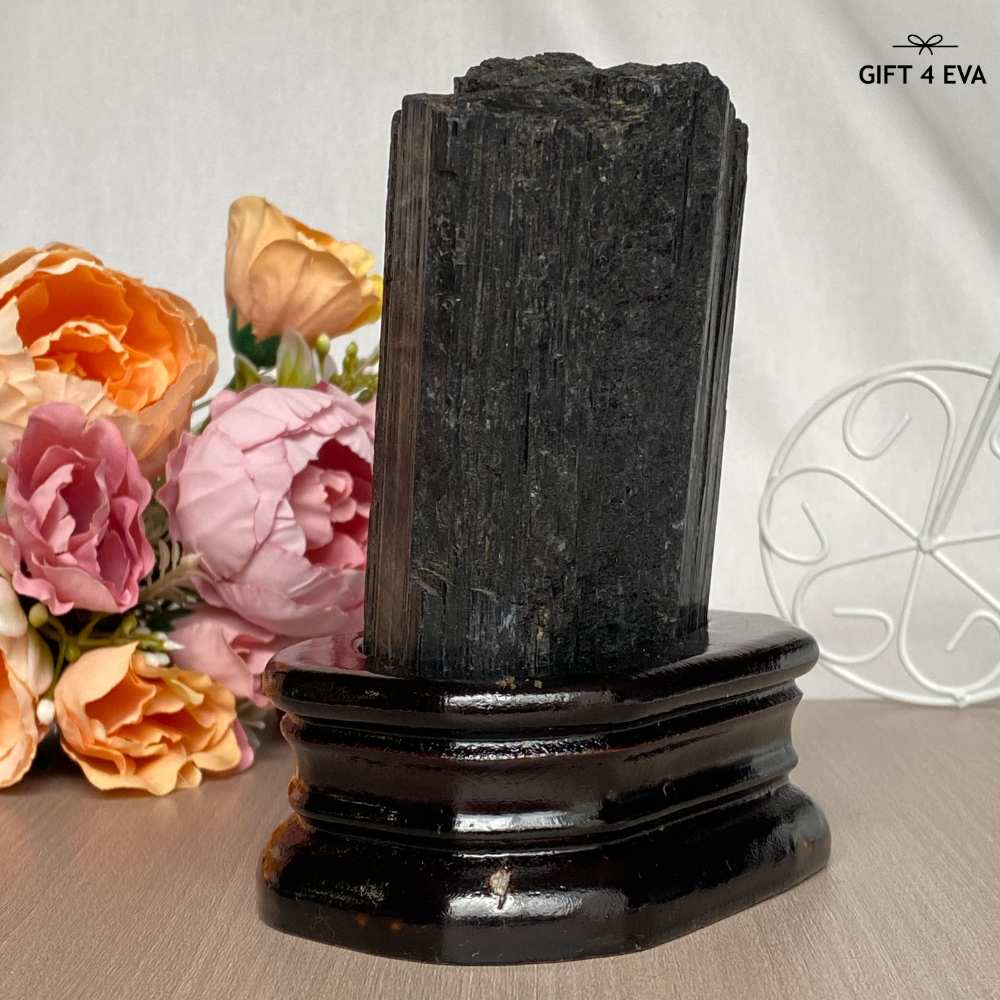 Raw Black Tourmaline with Stand 702G