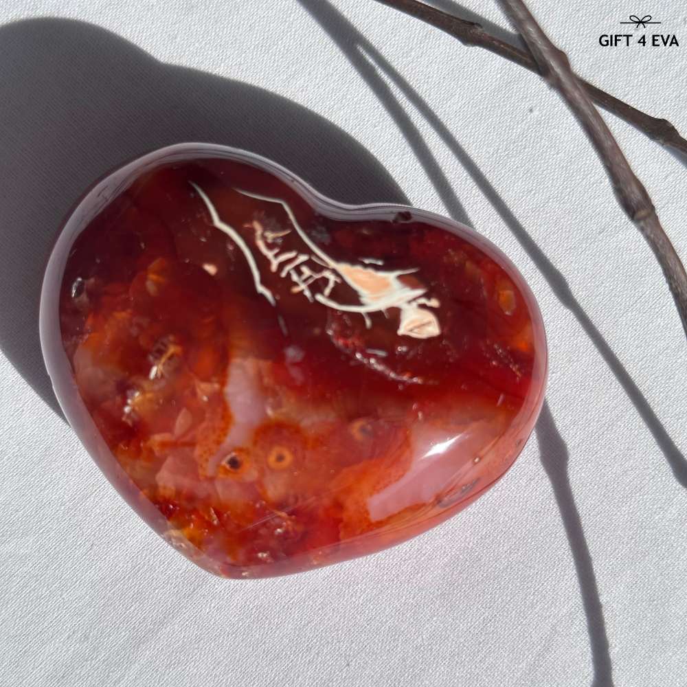 Carnelian Puffy Heart