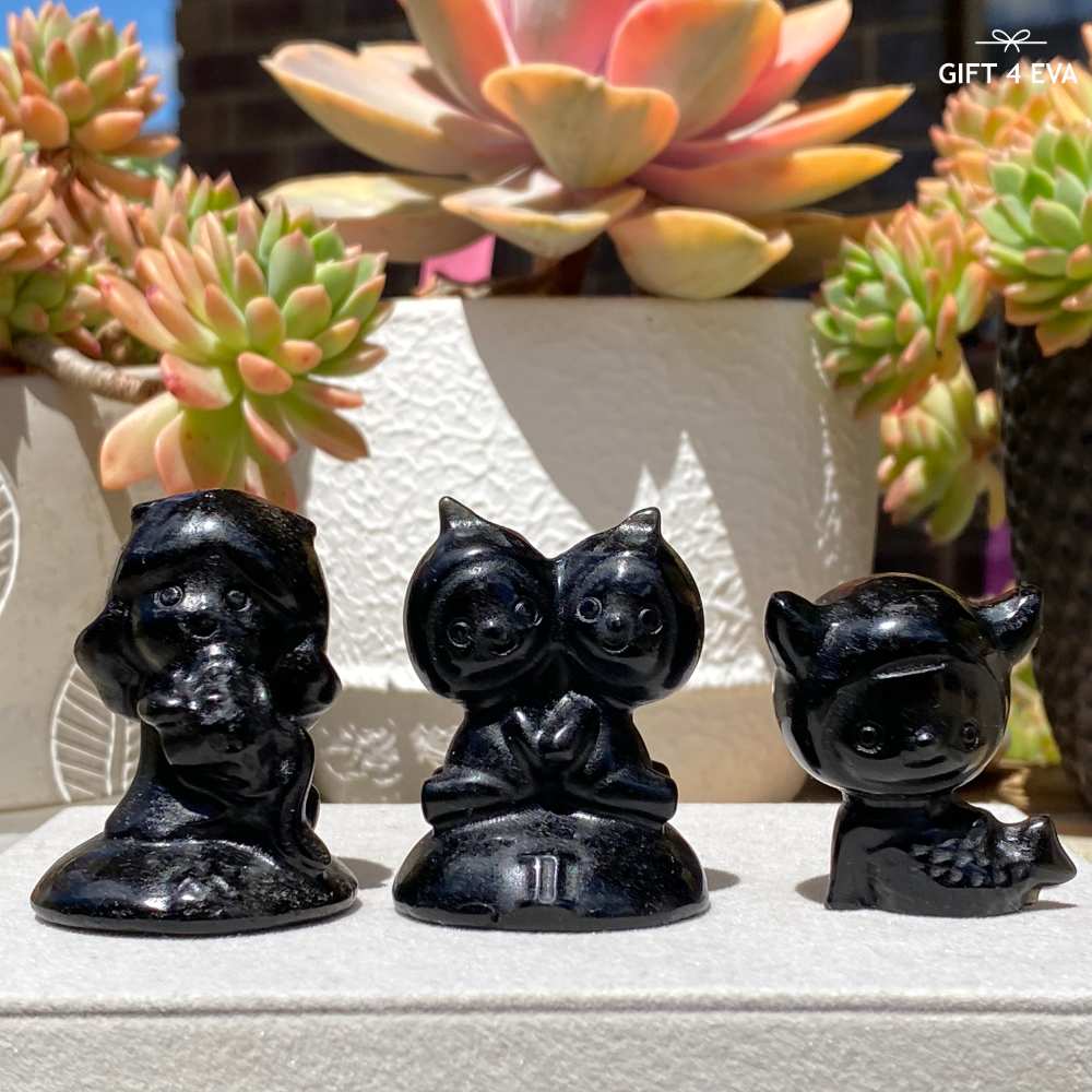 Black Obsidian Carvings - Assorted