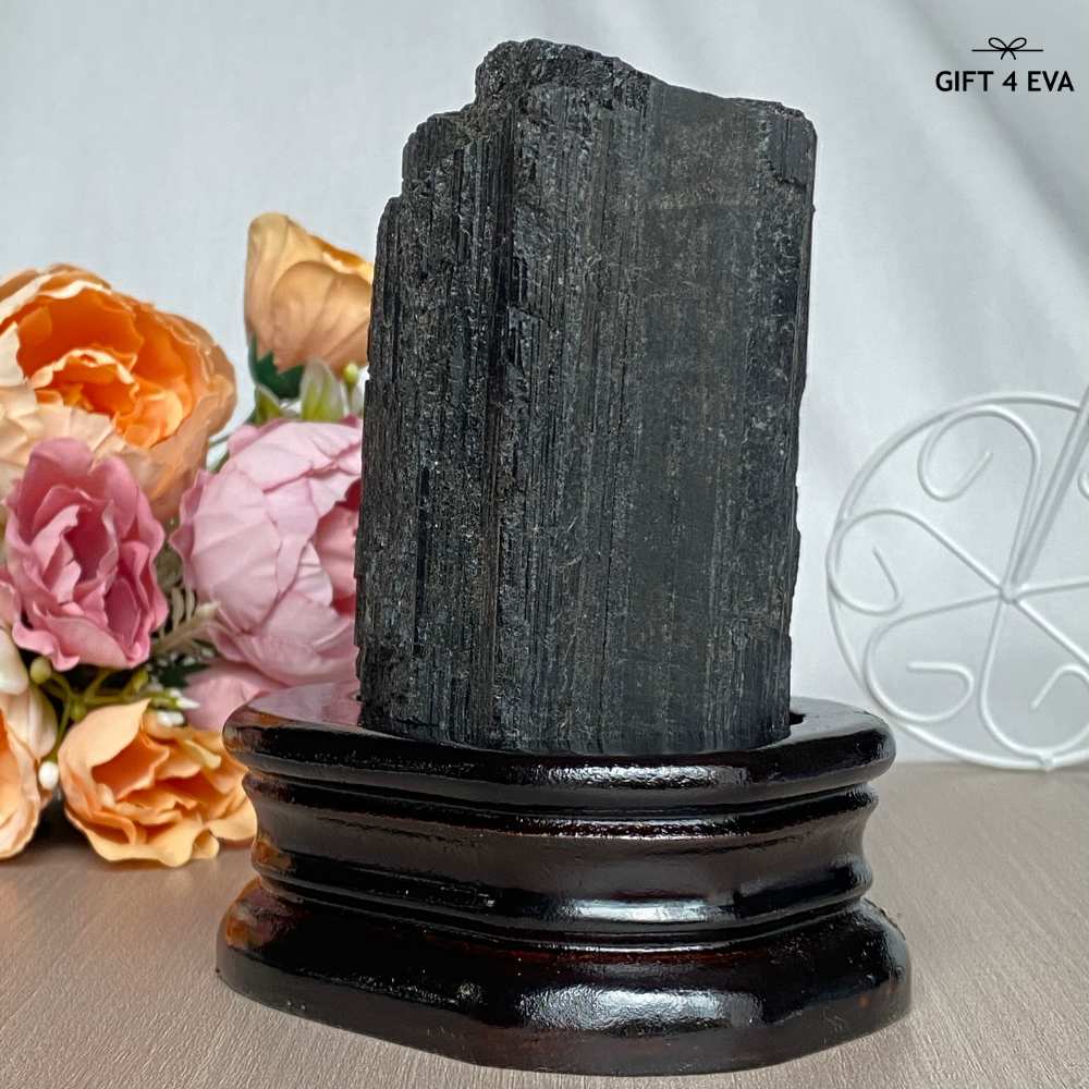 Raw Black Tourmaline with Stand 702G