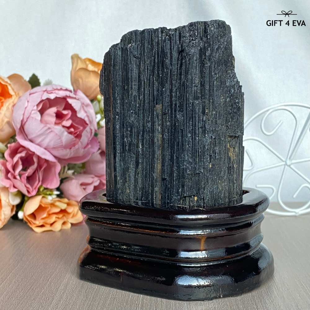 Raw Black Tourmaline with Stand 788G