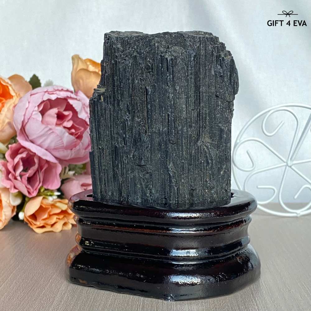 Raw Black Tourmaline with Stand 788G