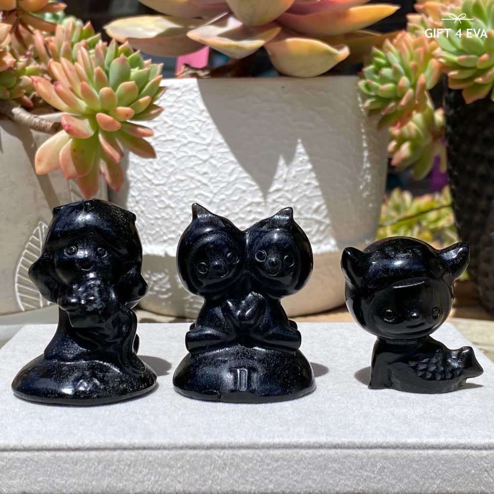 Black Obsidian Carvings - Assorted