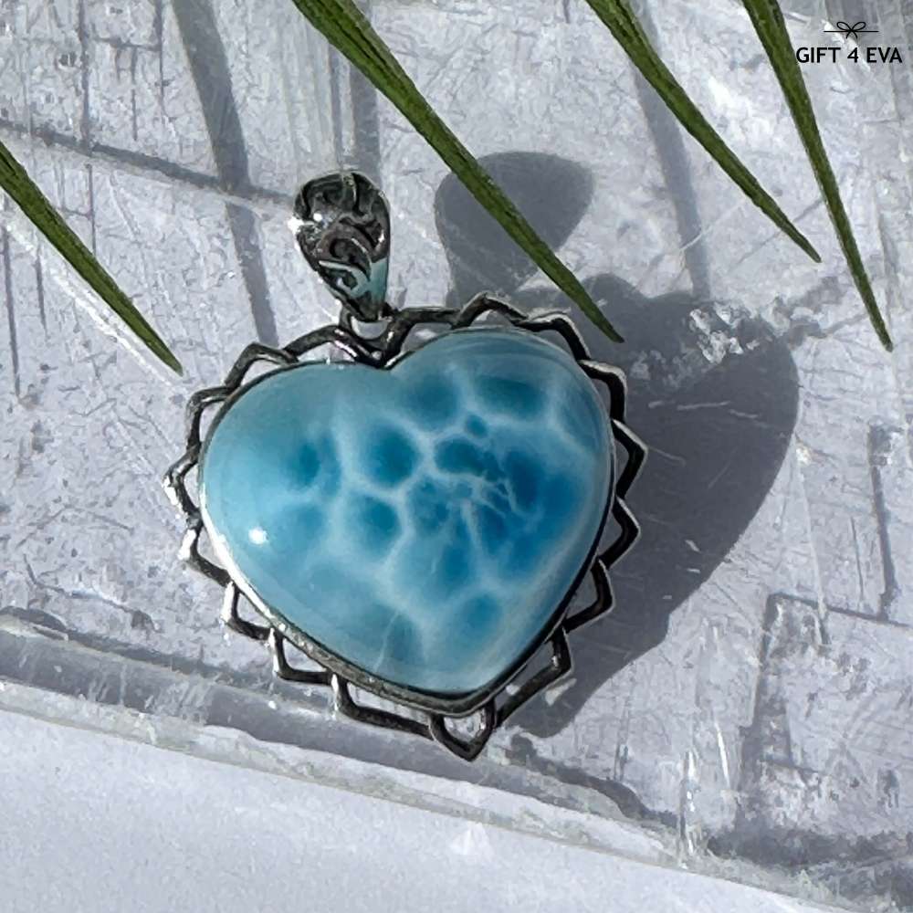 Larimar Heart 925 Silver Pendant