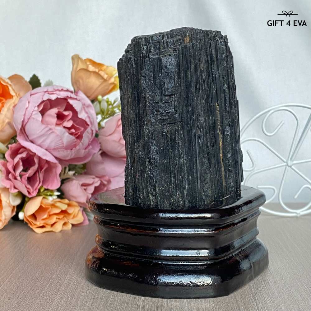 Raw Black Tourmaline with Stand 788G