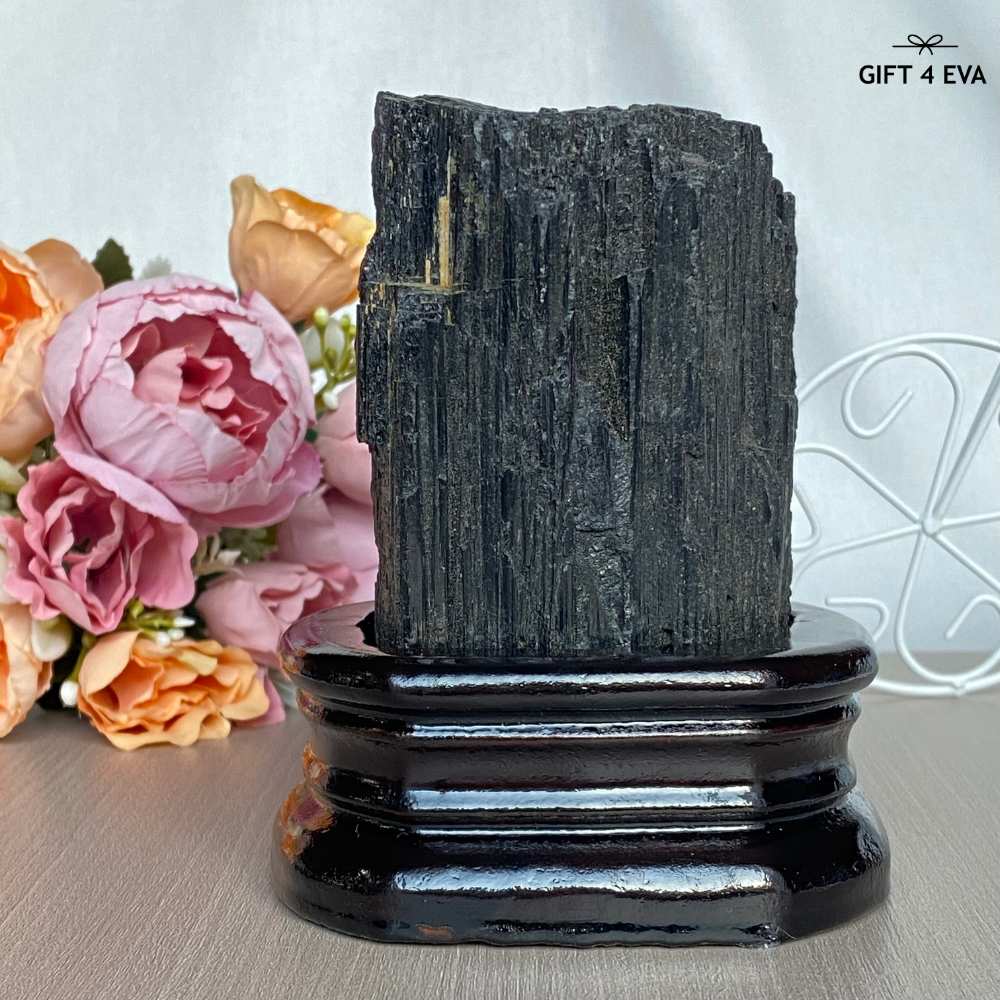 Raw Black Tourmaline with Stand 788G