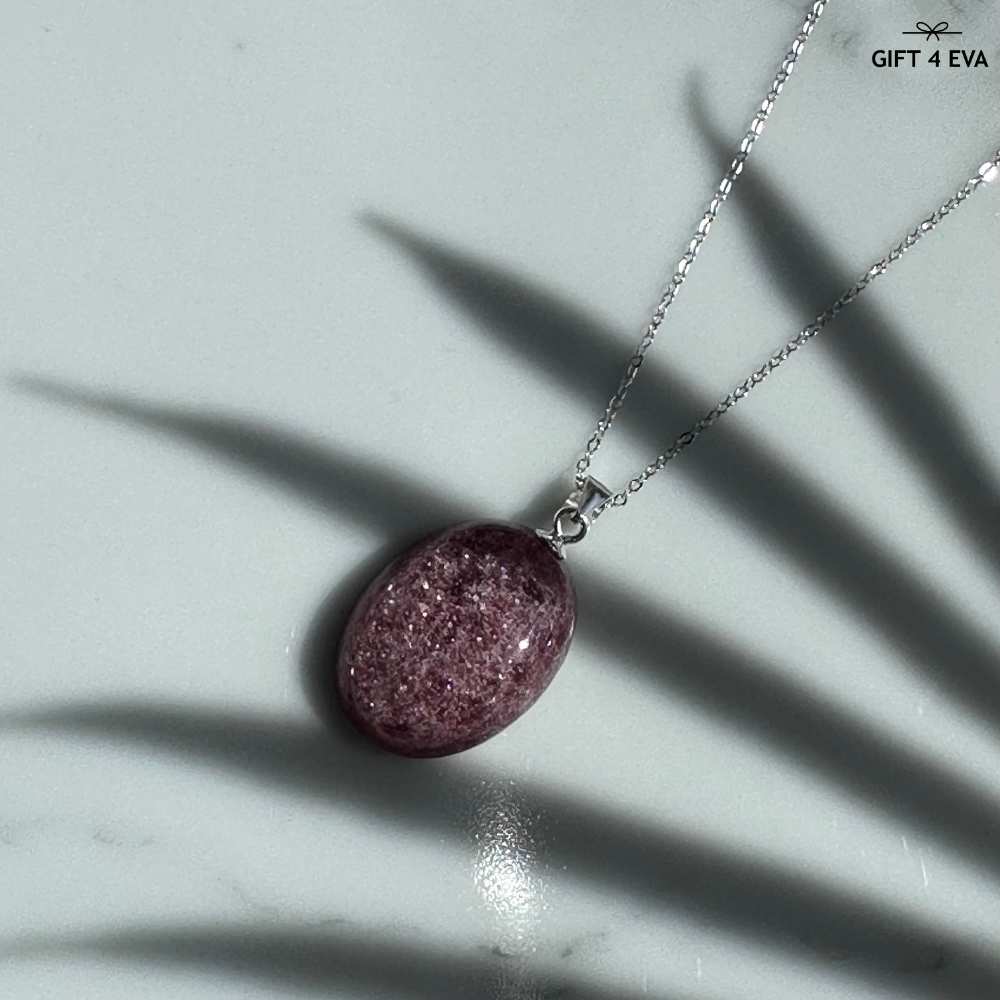 Strawberry Quartz 925 Silver Pendant Necklace