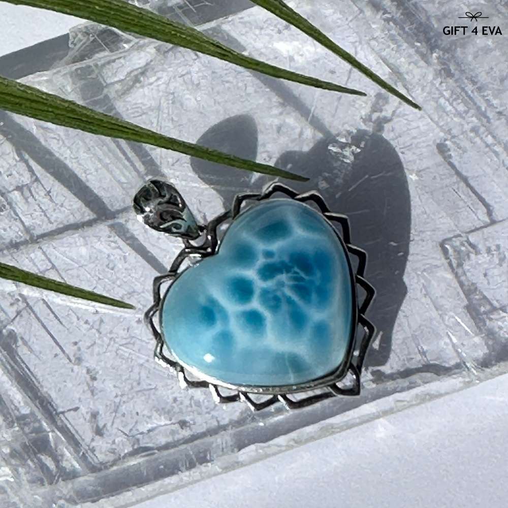 Larimar Heart 925 Silver Pendant