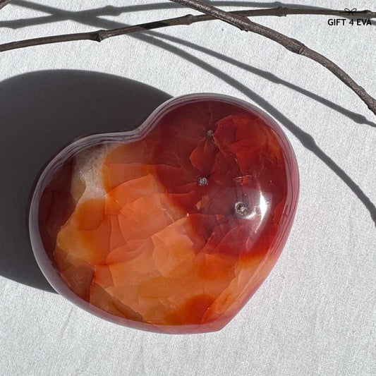 Carnelian Puffy Heart