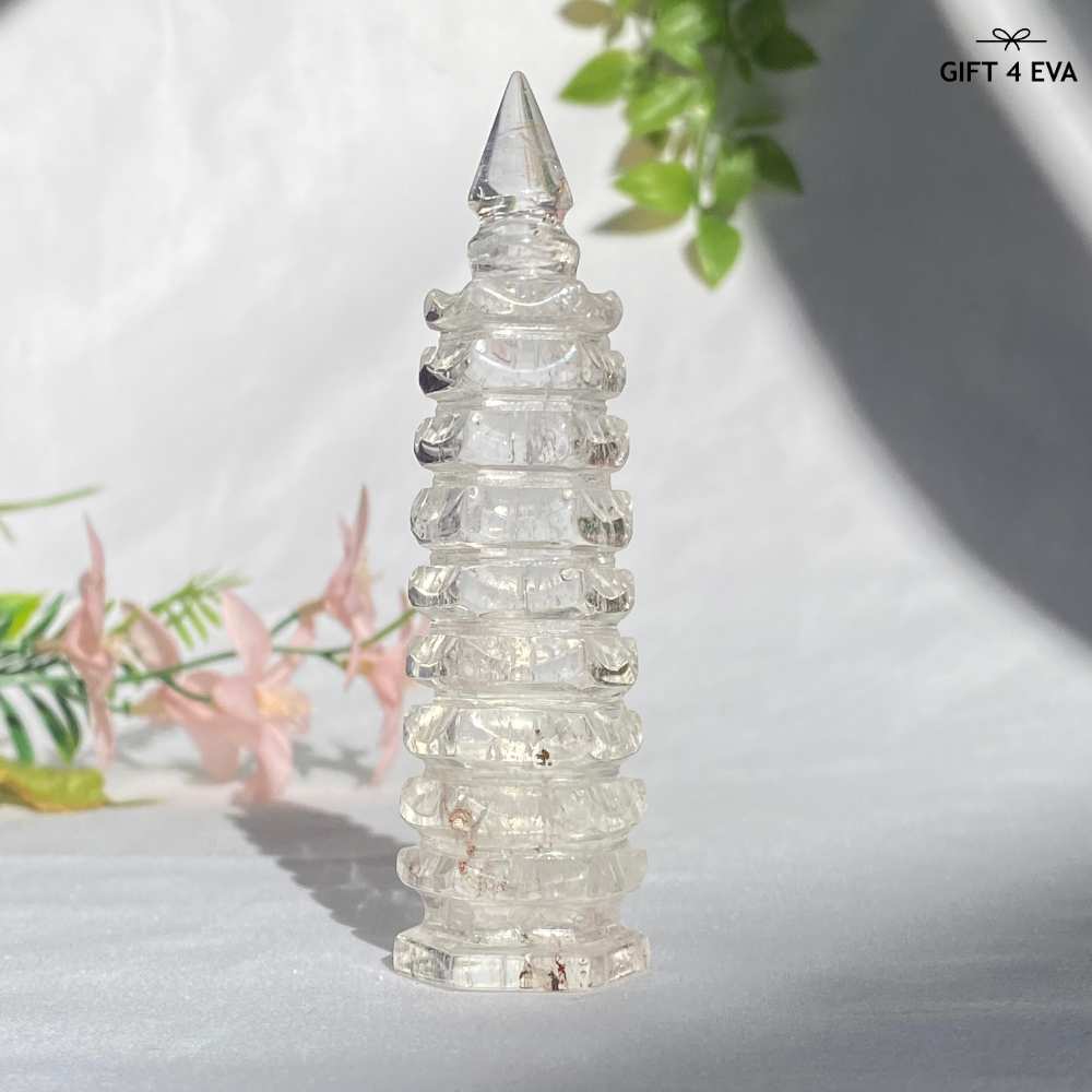 Clear Quartz Wenchang Pagoda Tower