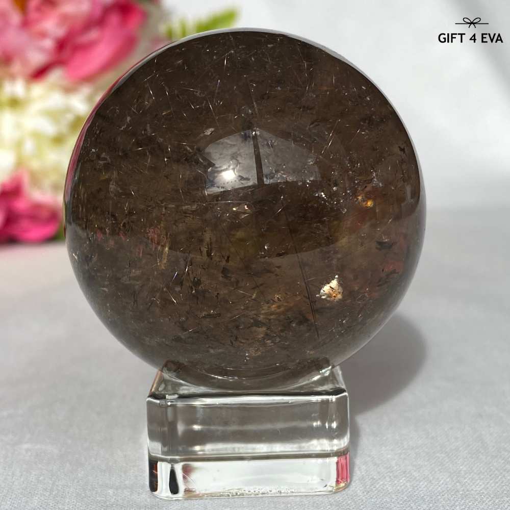 Smoky Rutile Quartz Sphere 51MM