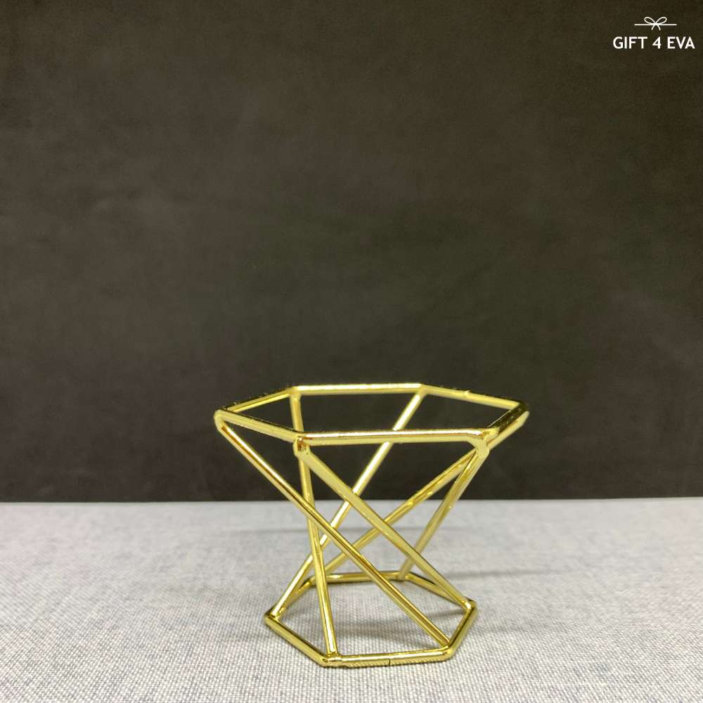 Gold Hexagon Sphere Stand