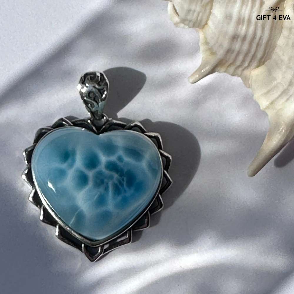 Larimar Heart 925 Silver Pendant