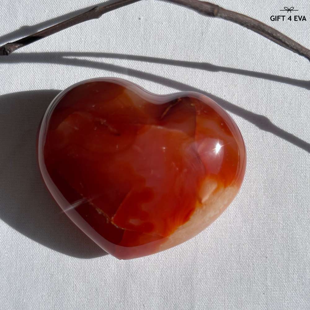 Carnelian Puffy Heart