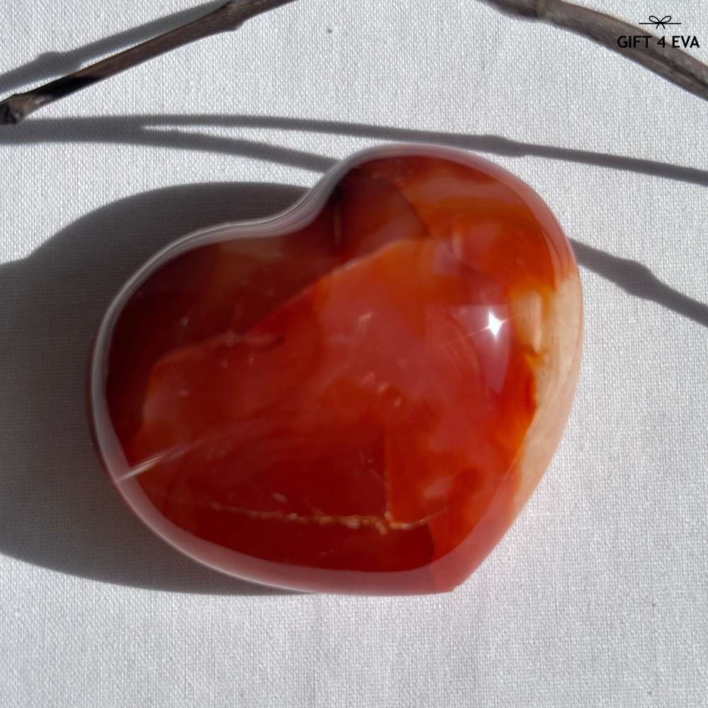 Carnelian Puffy Heart