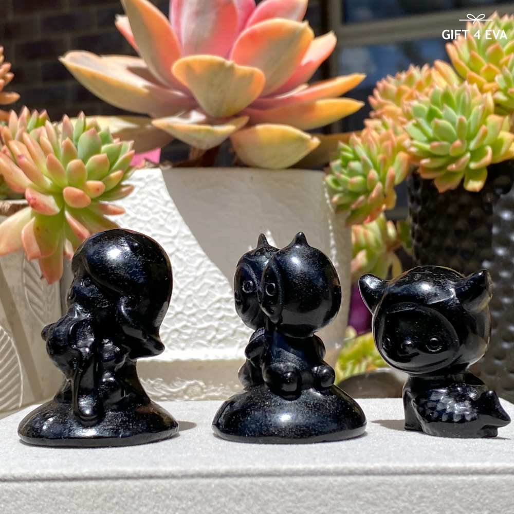 Black Obsidian Carvings - Assorted