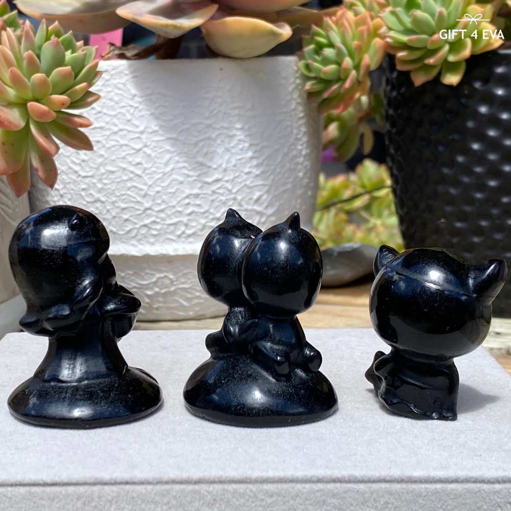 Black Obsidian Carvings - Assorted