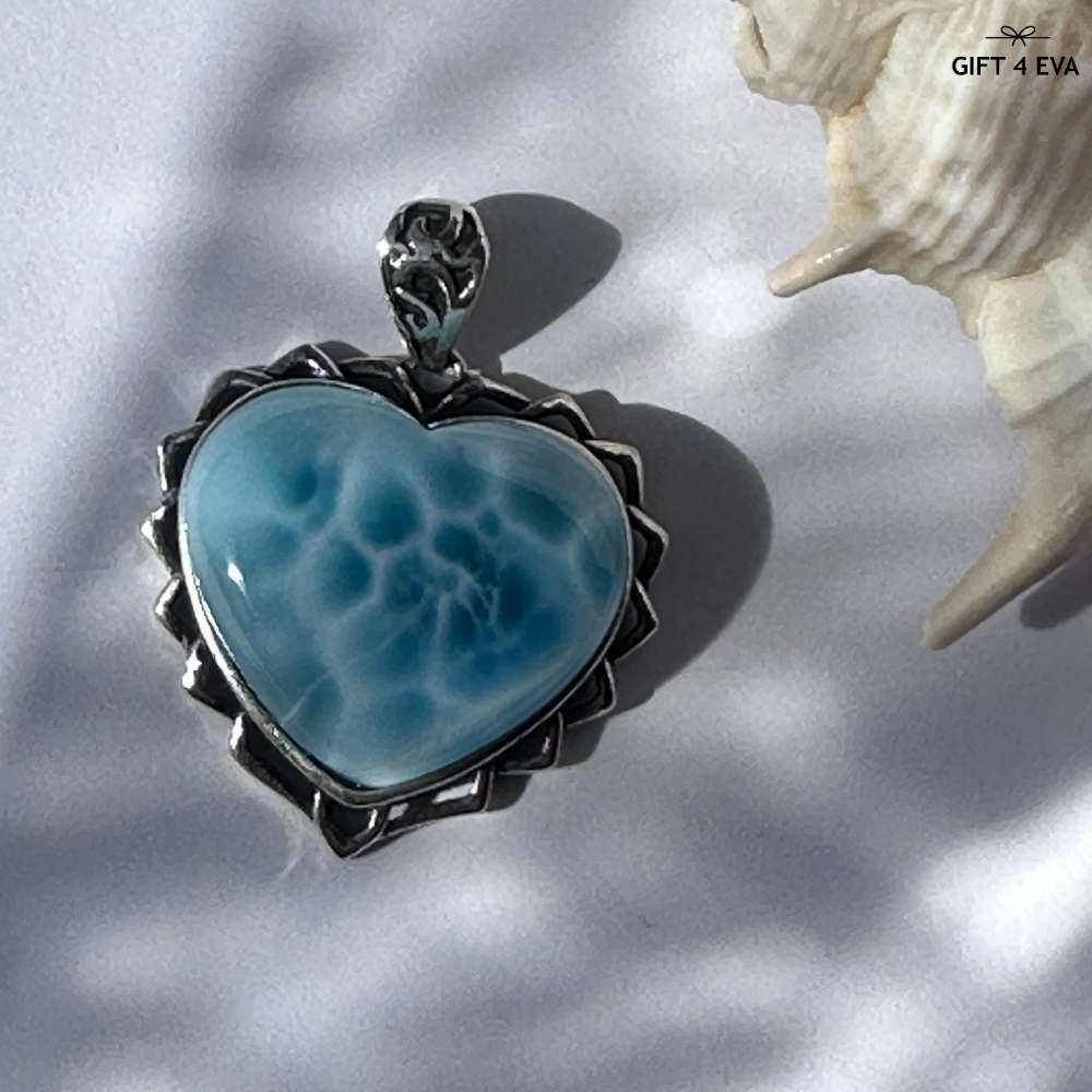 Larimar Heart 925 Silver Pendant