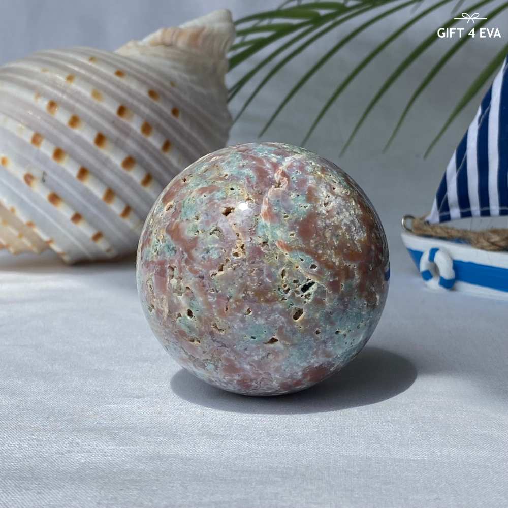 Pastel Ocean Jasper Sphere 60MM