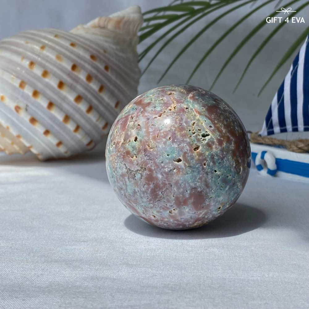 Pastel Ocean Jasper Sphere 60MM