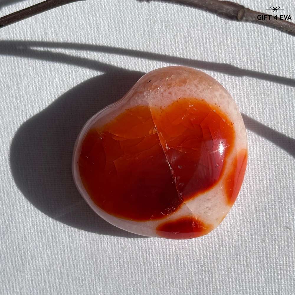 Carnelian Puffy Heart