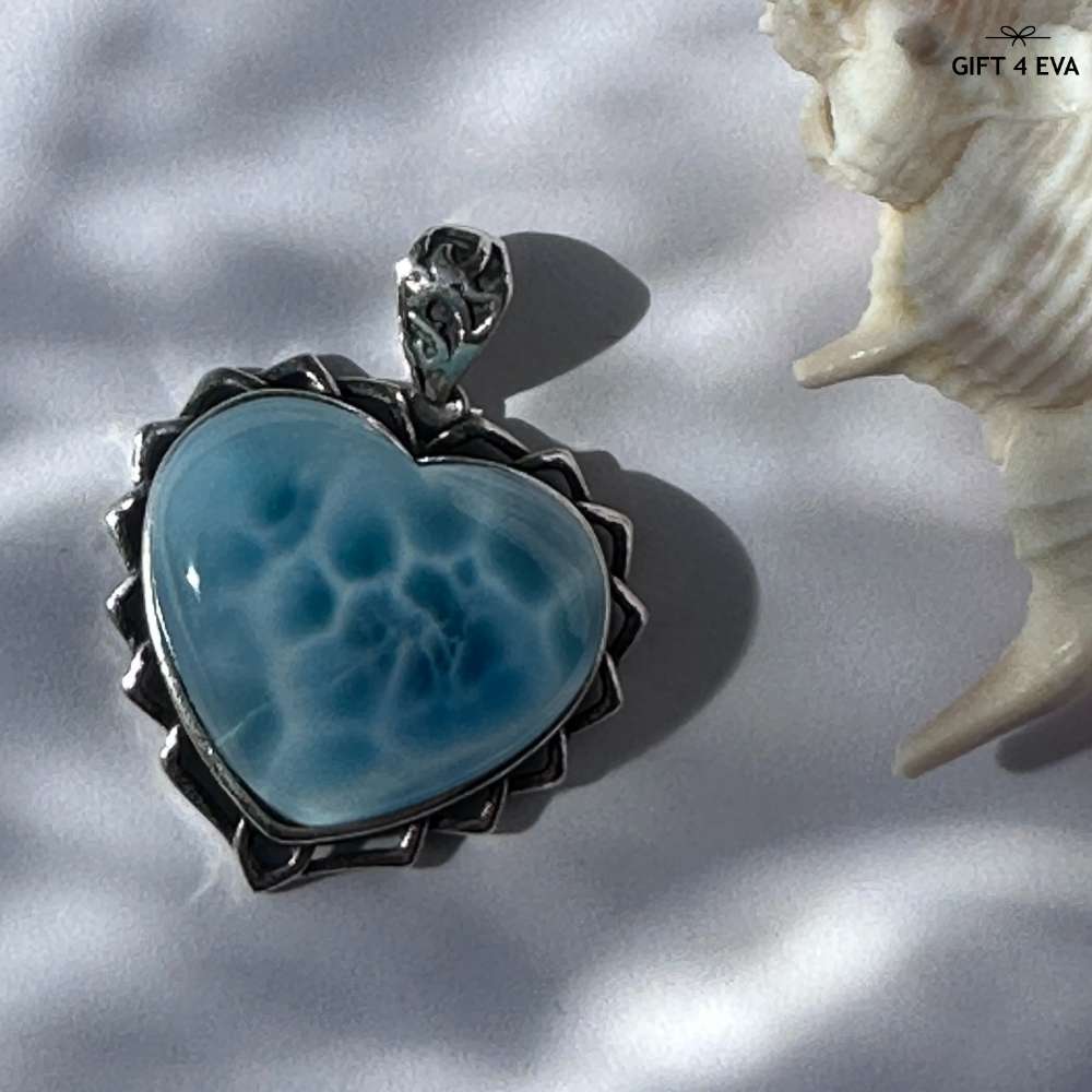 Larimar Heart 925 Silver Pendant