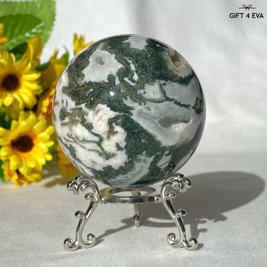 Moss Agate Sphere 64MM