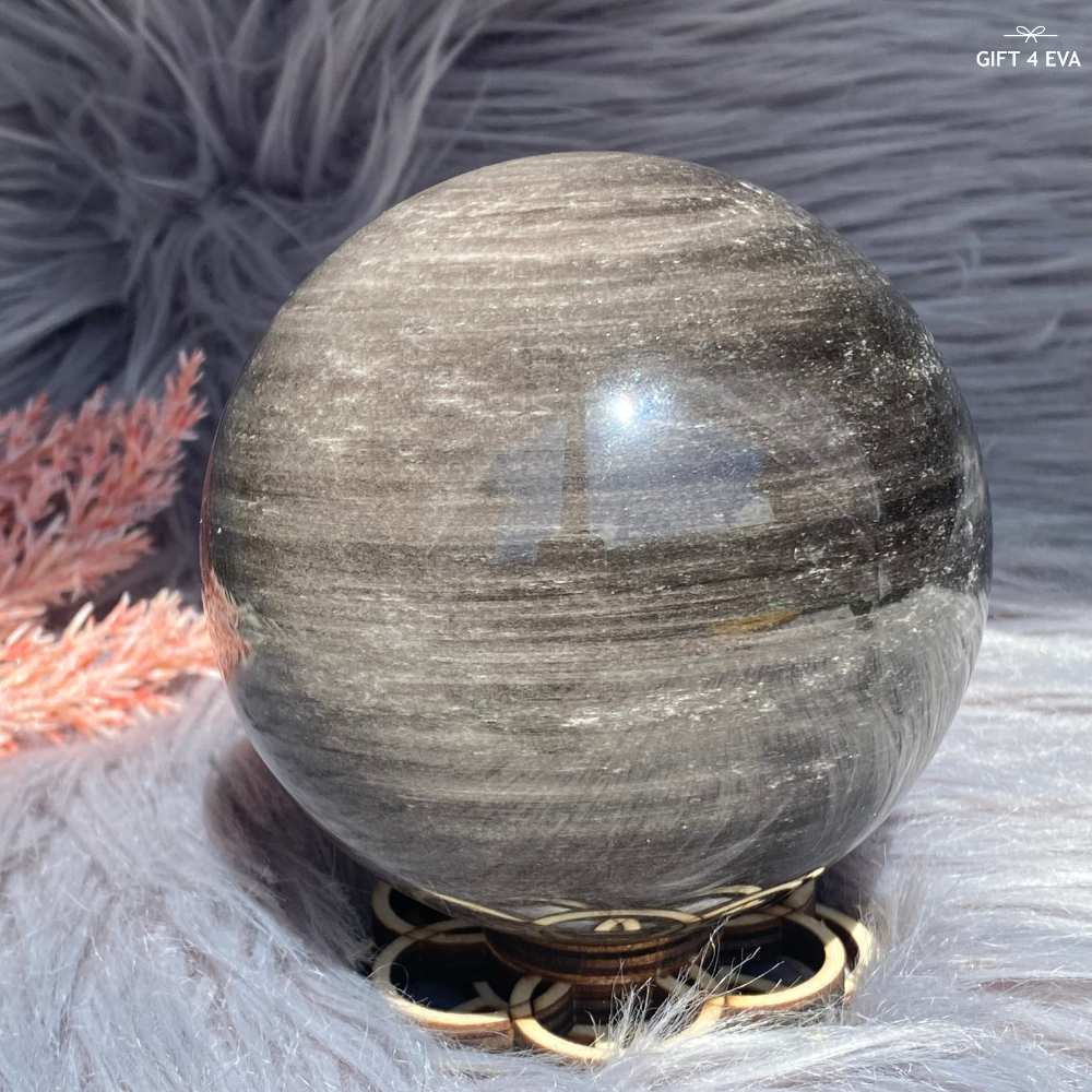 Silver Sheen Obsidian Sphere