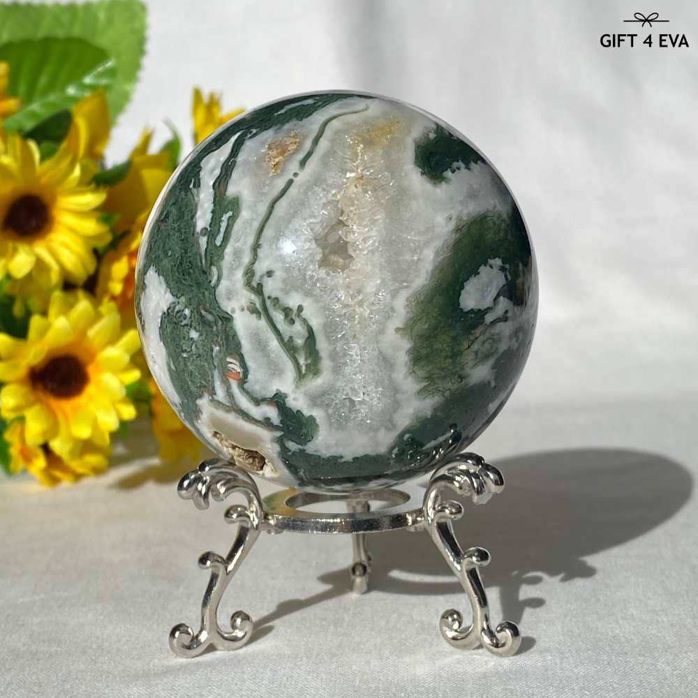 Moss Agate Sphere 64MM