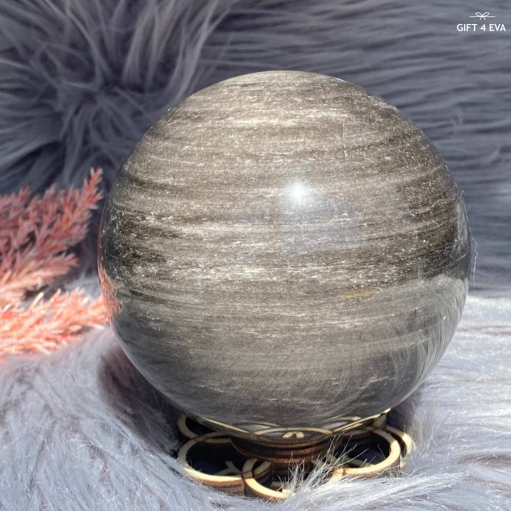 Silver Sheen Obsidian Sphere