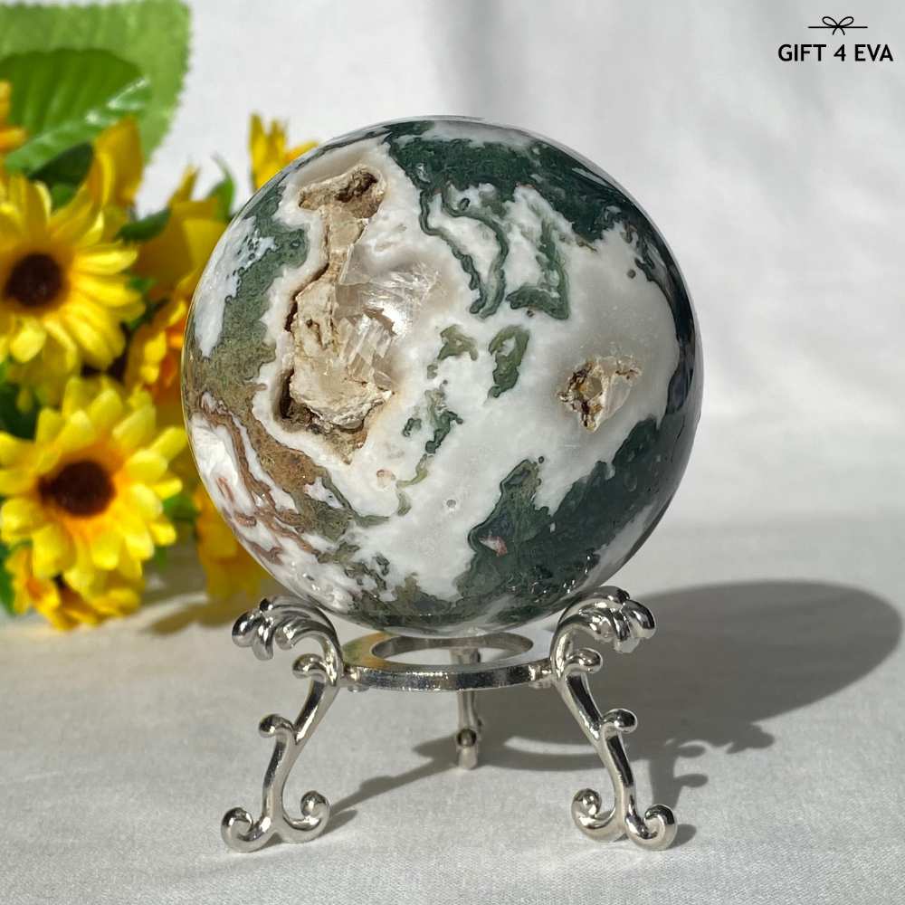 Moss Agate Sphere 64MM