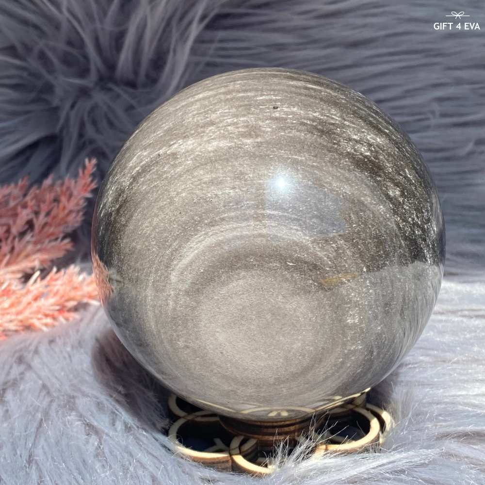 Silver Sheen Obsidian Sphere