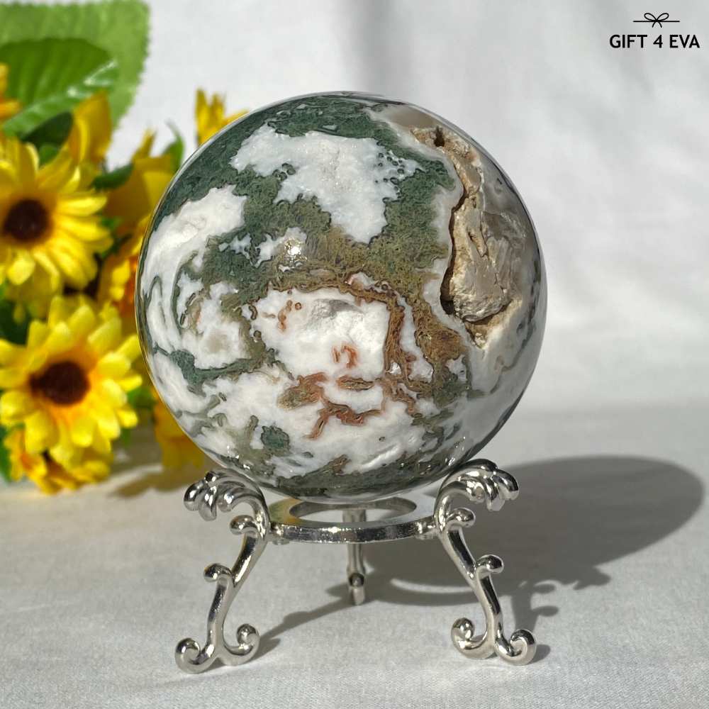 Moss Agate Sphere 64MM