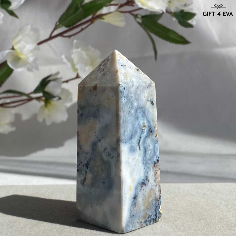 Druzy Ocean Jasper Obelisk 84MM