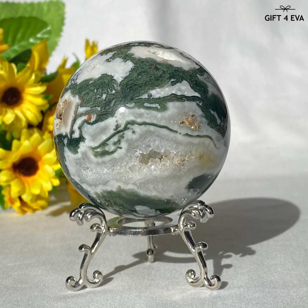 Moss Agate Sphere 64MM