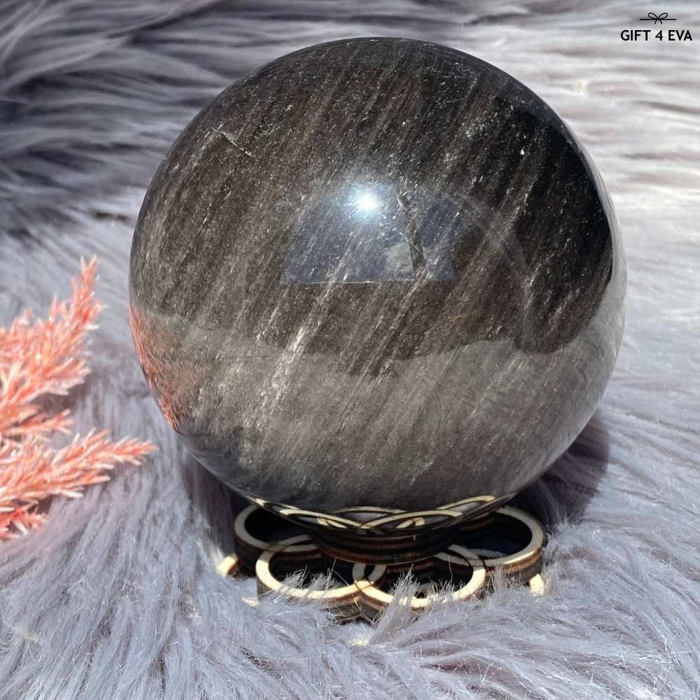 Silver Sheen Obsidian Sphere