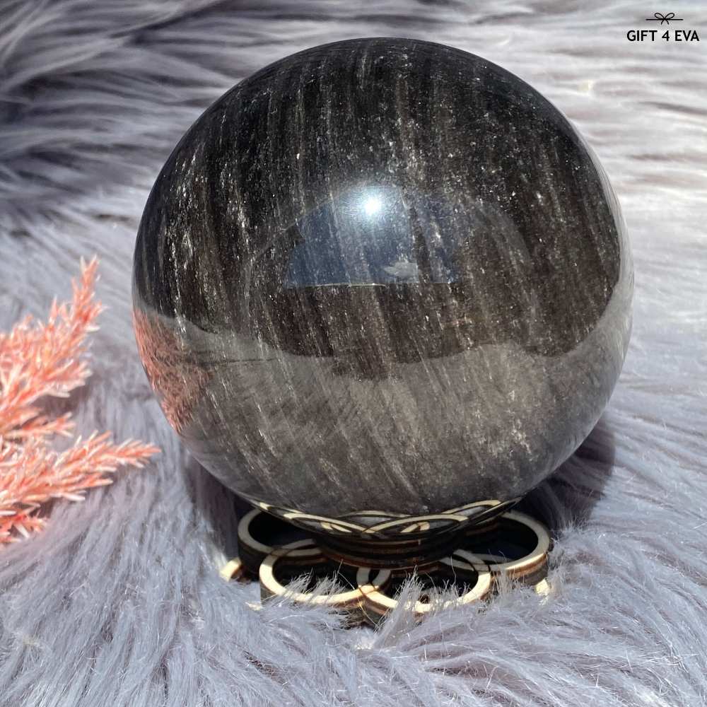 Silver Sheen Obsidian Sphere