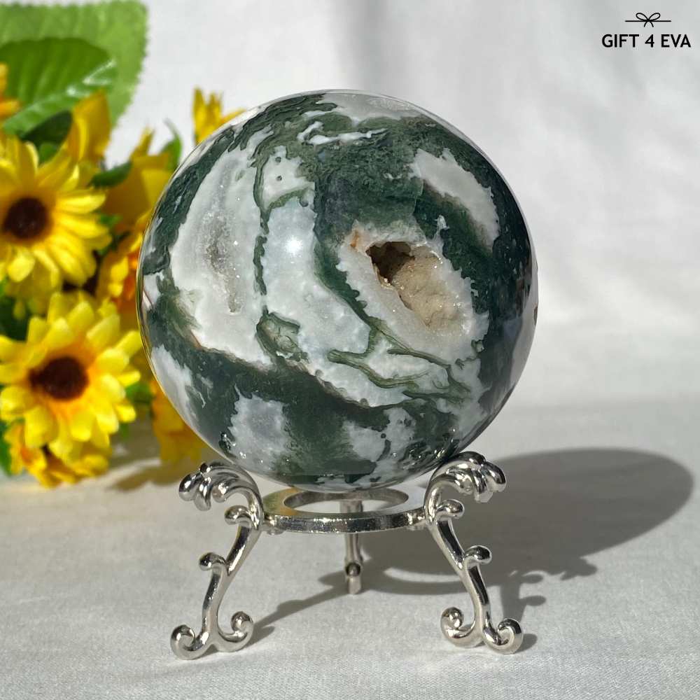 Moss Agate Sphere 64MM