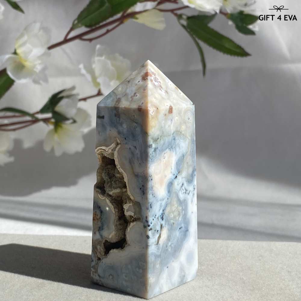 Druzy Ocean Jasper Obelisk 84MM