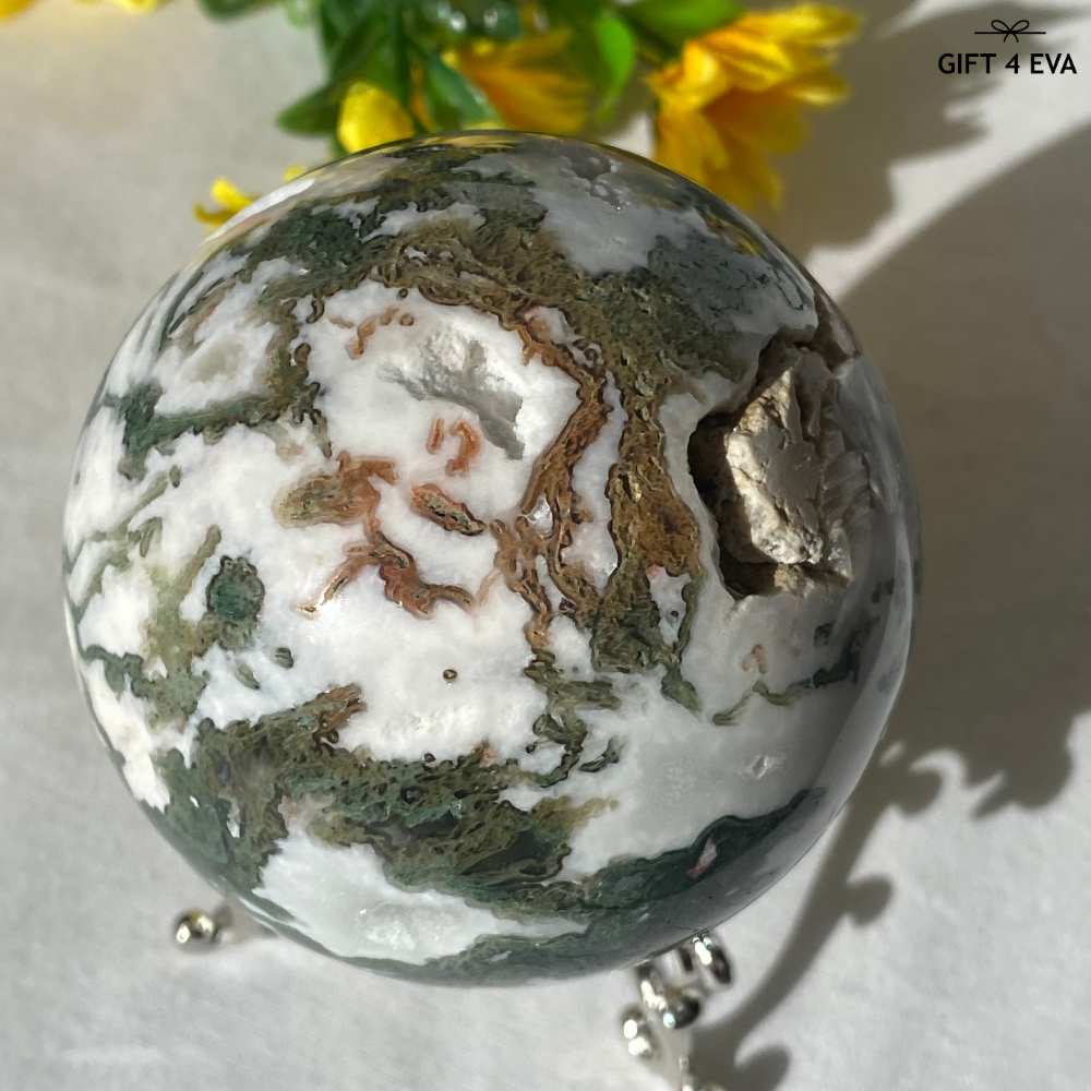 Moss Agate Sphere 64MM