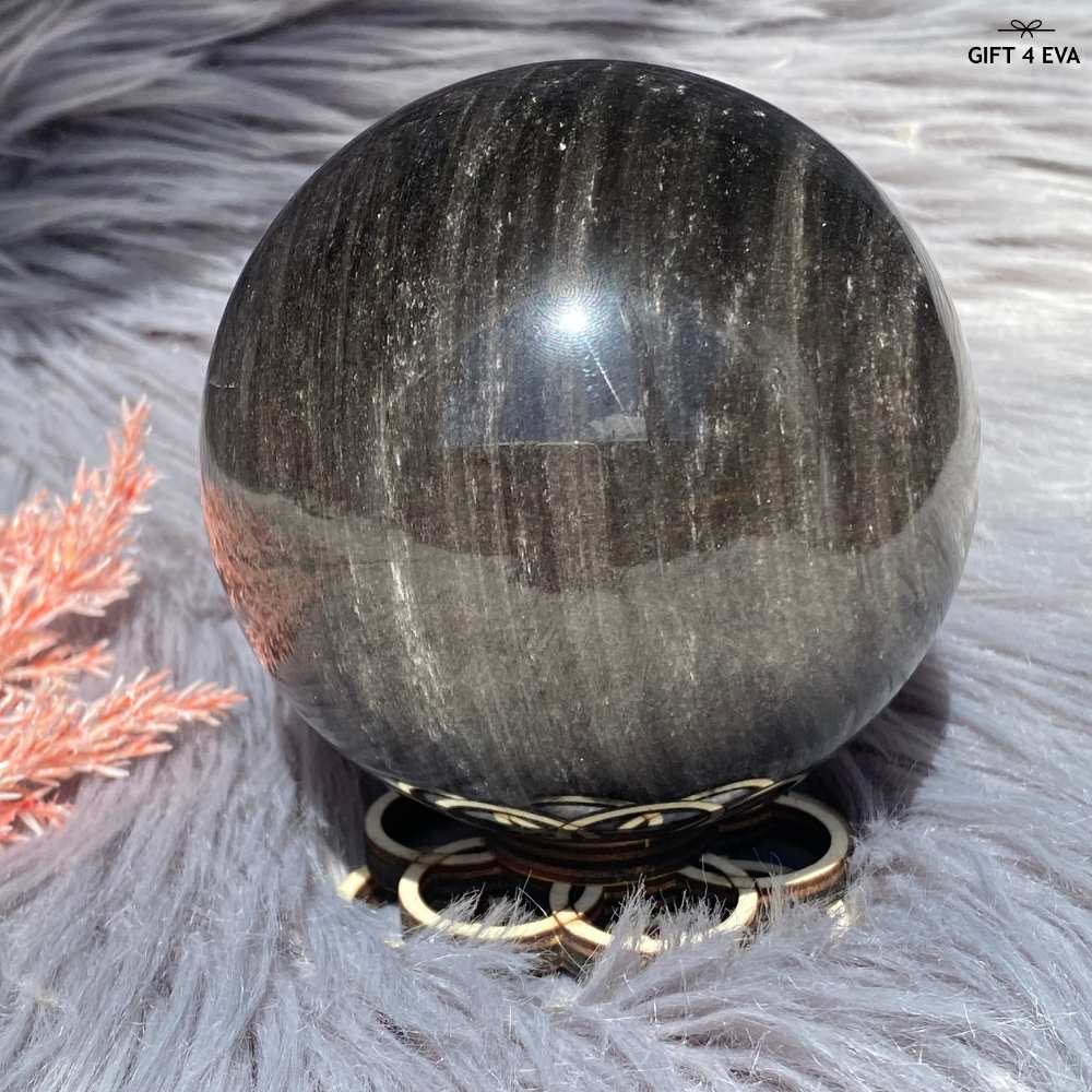 Silver Sheen Obsidian Sphere