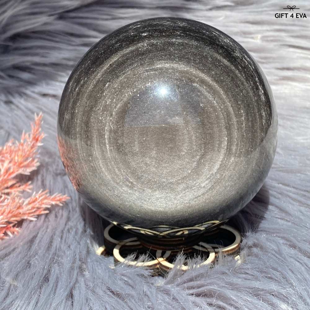 Silver Sheen Obsidian Sphere