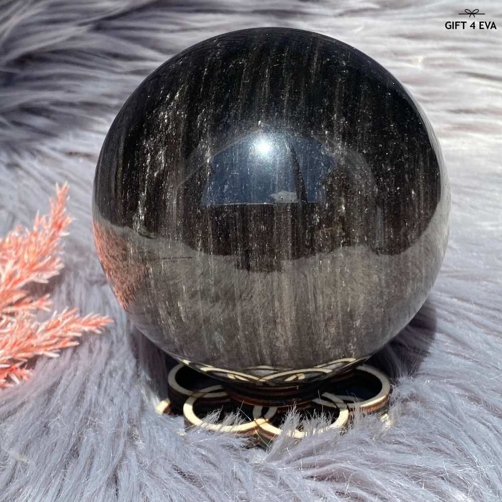 Silver Sheen Obsidian Sphere