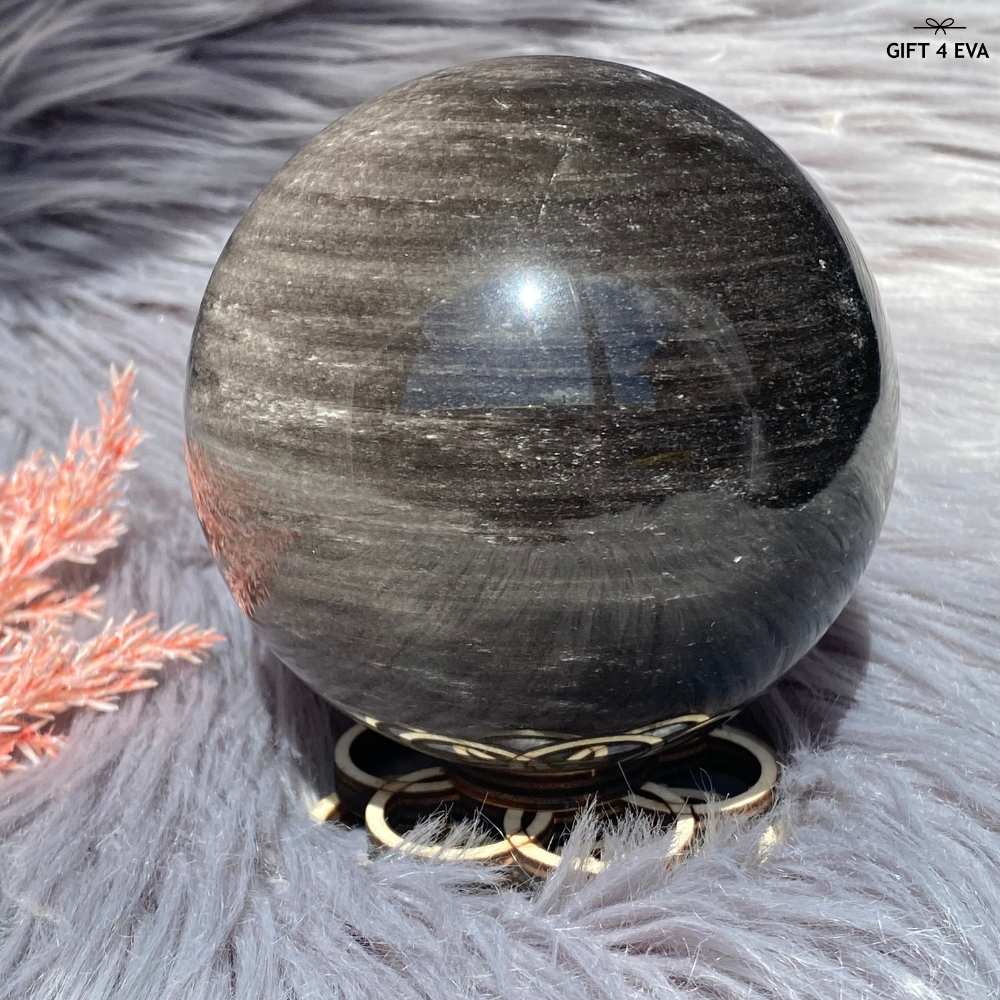 Silver Sheen Obsidian Sphere