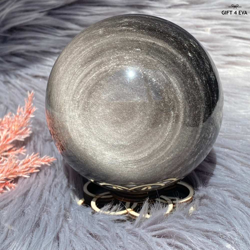 Silver Sheen Obsidian Sphere