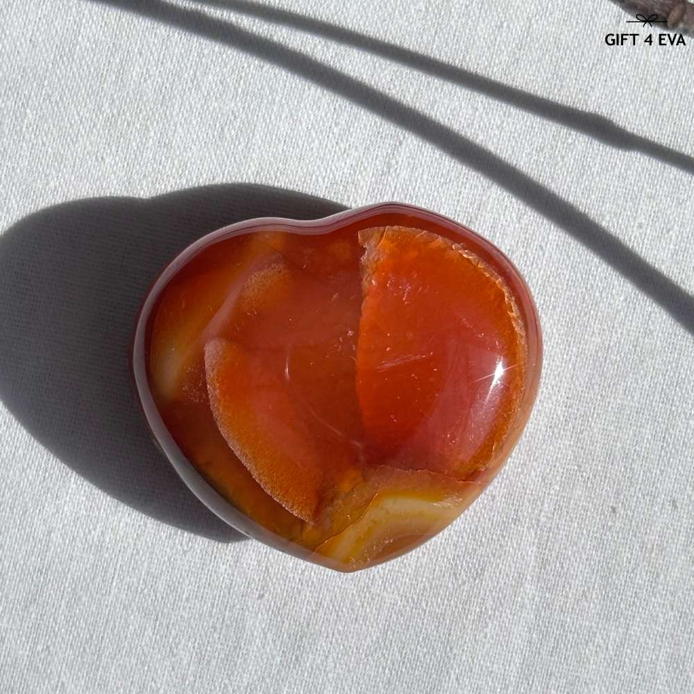 Carnelian Puffy Heart