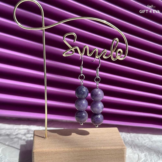 Lepidolite Trio Danglers Earrings