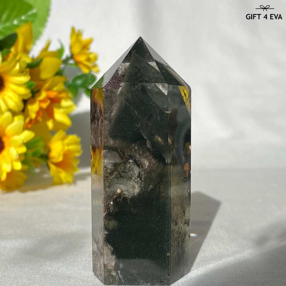 Garden Quartz Chlorite Phantom Mountain Point 76MM