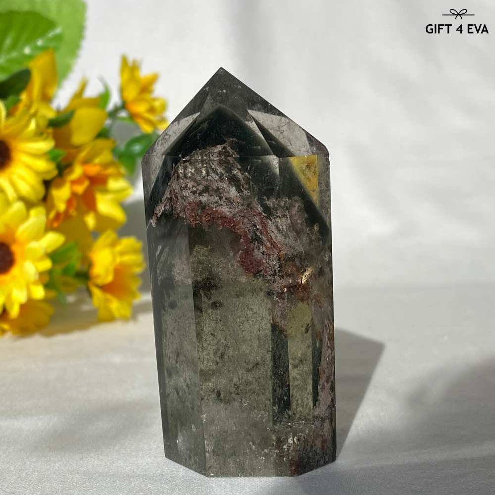 Garden Quartz Chlorite Phantom Mountain Point 76MM