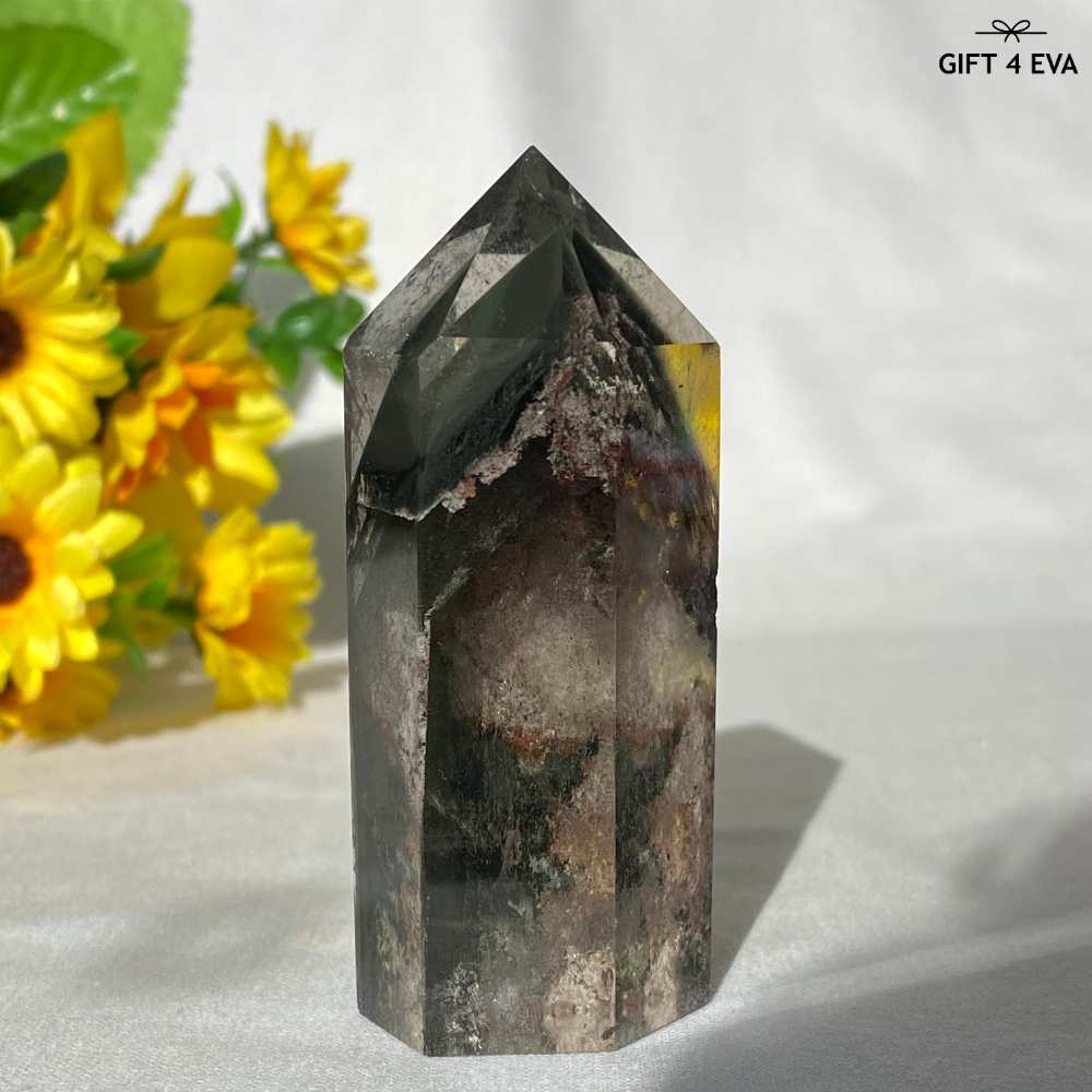 Garden Quartz Chlorite Phantom Mountain Point 76MM